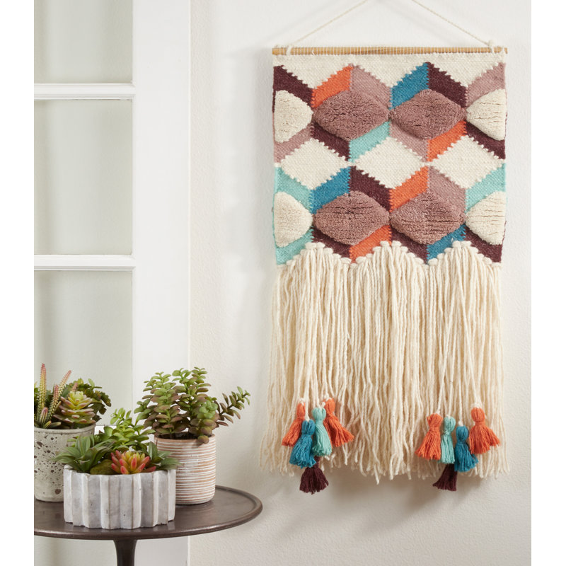 Saro Wool Wall Hanging with Hanging Accessories Included Wayfair